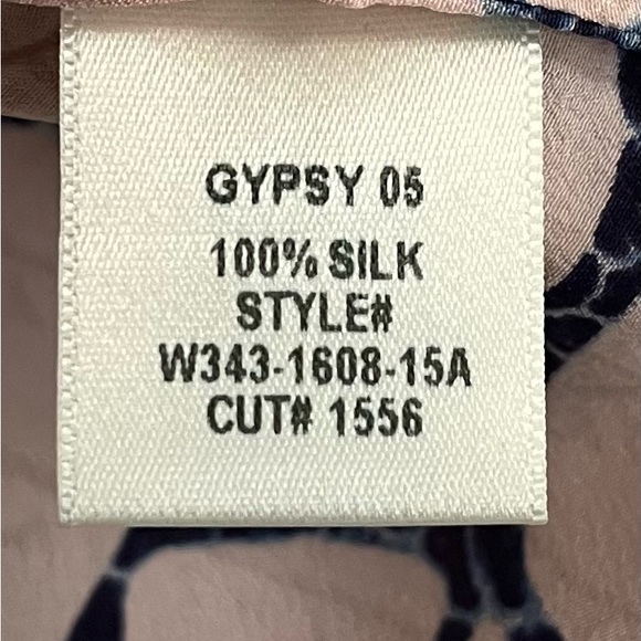 Anthropologie Gypsy05 silk 3/4 button shirt pink blue reptile animal print small - Picture 4 of 8